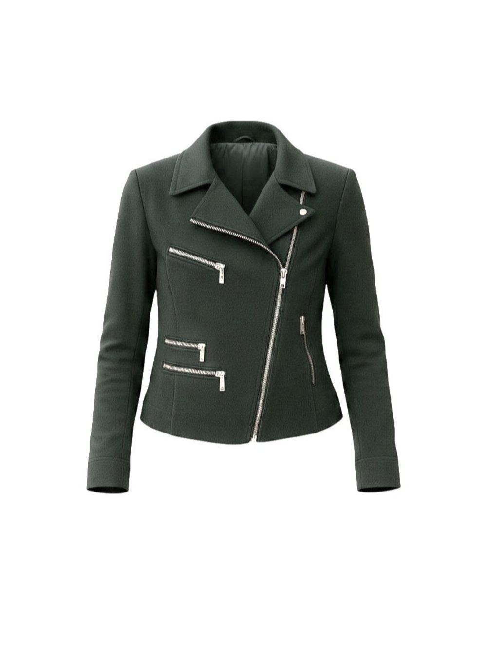 Jet Black Petite Moto Jacket Bianca Nygard Asymmetrical Zip Up Size 10P